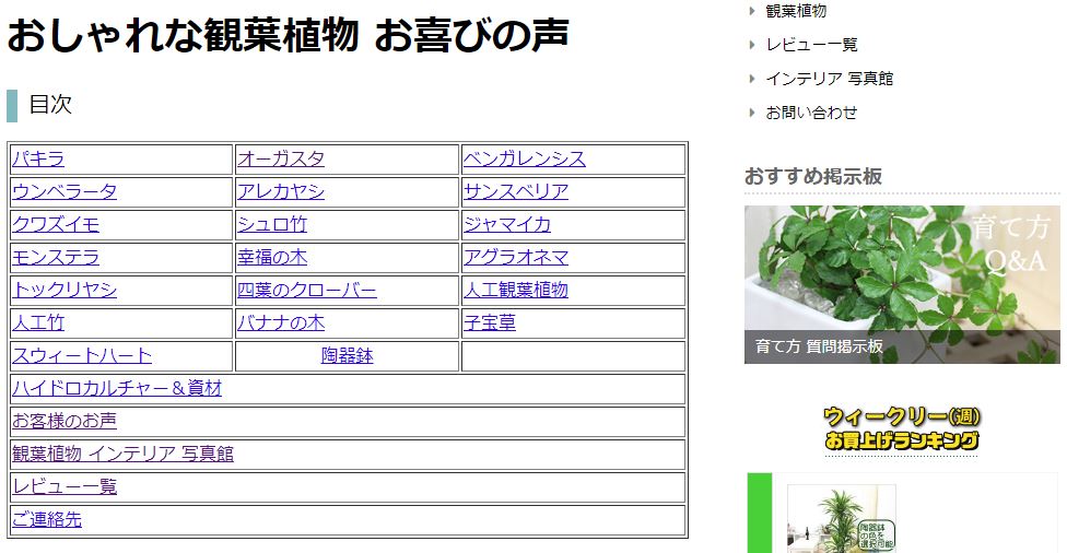 おしゃれな観葉植物 お喜びの声