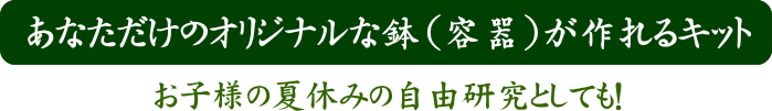 あなただけのオリジナルな鉢（容器）が作れるキット