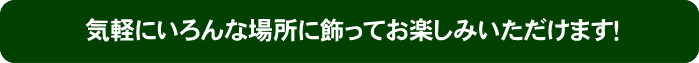 気軽にいろんな場所に飾ってお楽しみいただけます!