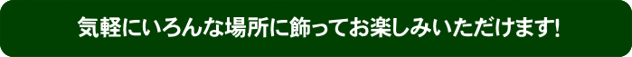 気軽にいろんな場所に飾ってお楽しみいただけます！